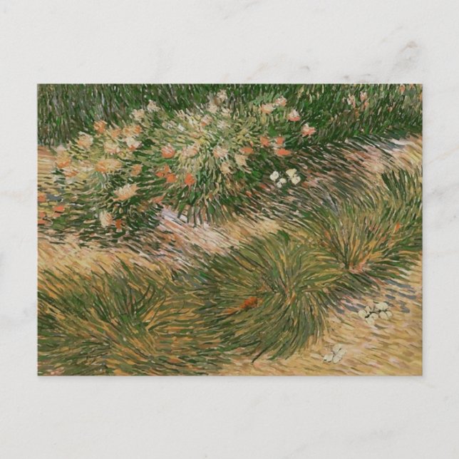 Grass & Butterflies (F460) Van Gogh Fine Art Postkarte (Vorderseite)