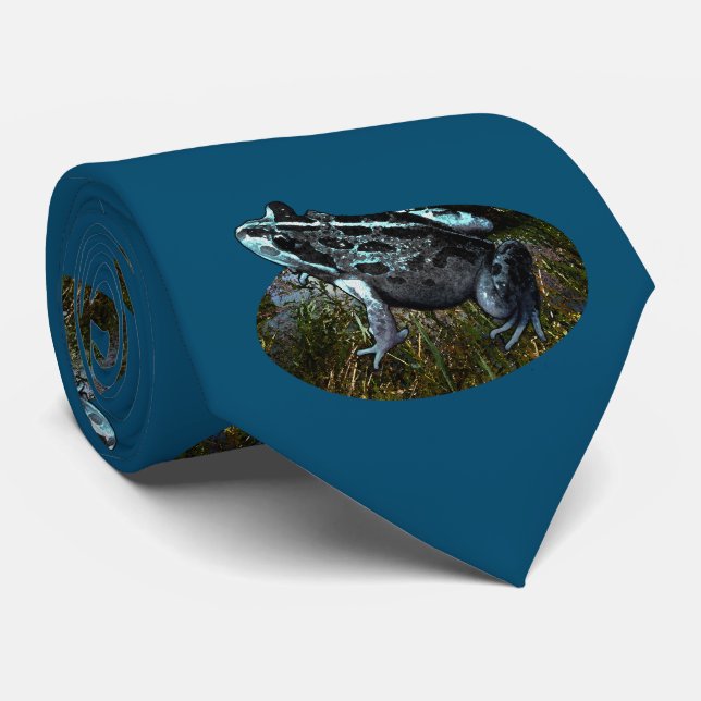 Grass Frog Painted, Neck Tie Krawatte (Gerollt)
