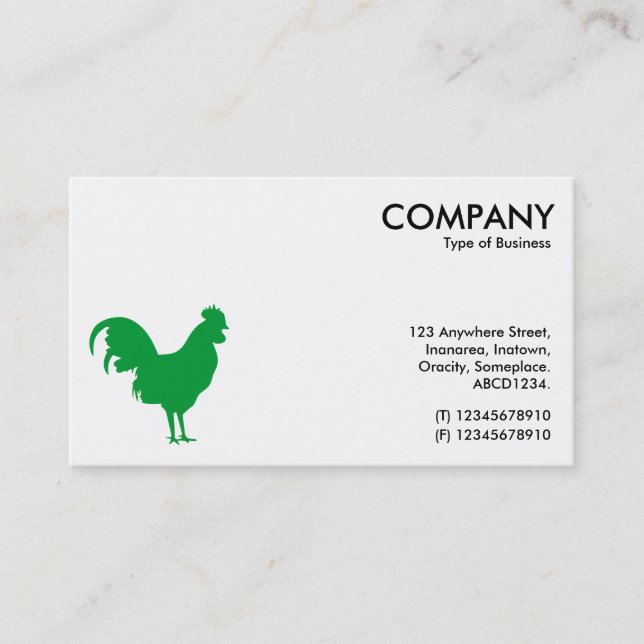 Grass Green Cockerel Symbol - Weiß Visitenkarte (Vorderseite)
