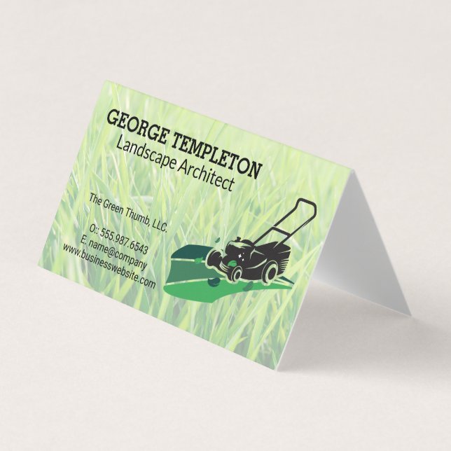 Grass | Lawn Mower | Landscaping Industry Visitenkarten (Vorderseite)