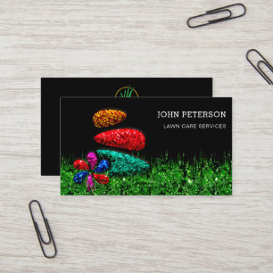 Grass-Logo für Gartenpflege-Landschaftsdienste Visitenkarte