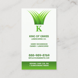 Grass-Logo-Visitenkarte für Rasenpflege Visitenkarte