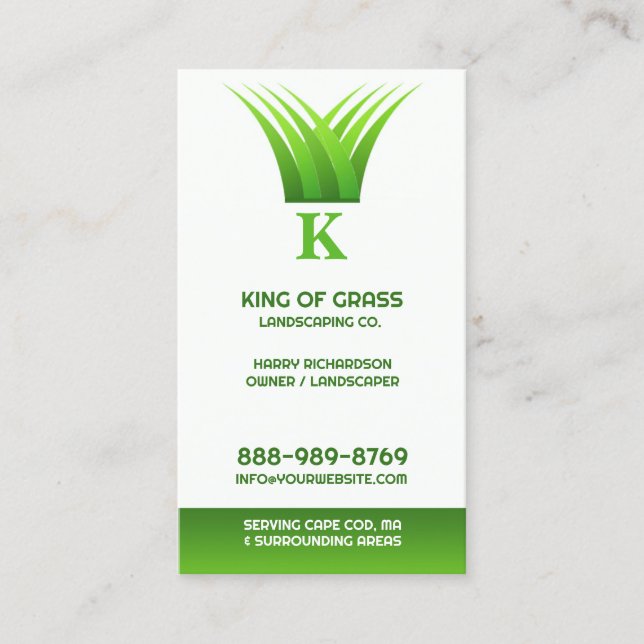 Grass-Logo-Visitenkarte für Rasenpflege Visitenkarte (Vorderseite)