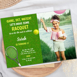 Grass Tennis zum Geburtstag Einladungen mit Foto