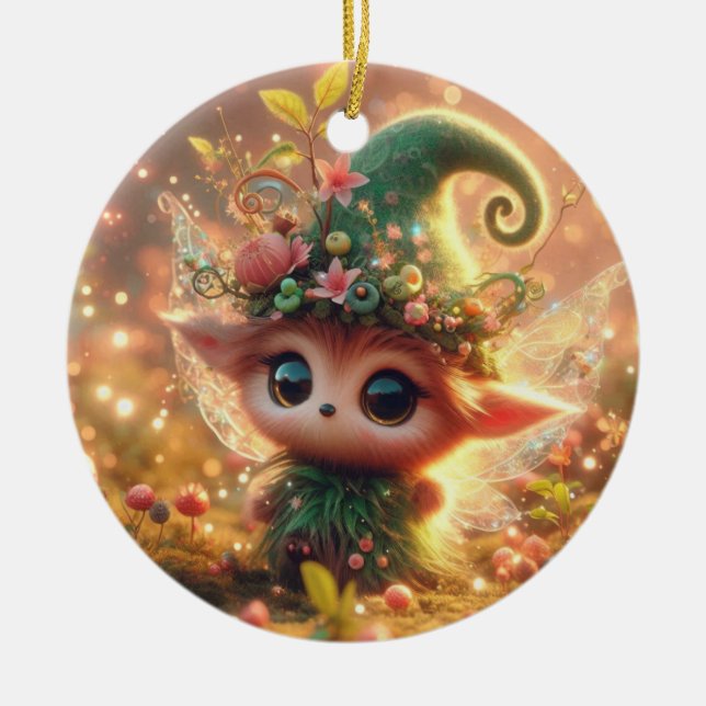 Grass Tiny Elf Keramik Ornament (Vorne)