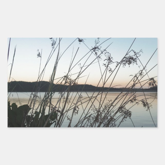 Grasse am See Sunset Rechteckiger Aufkleber (Vorderseite)