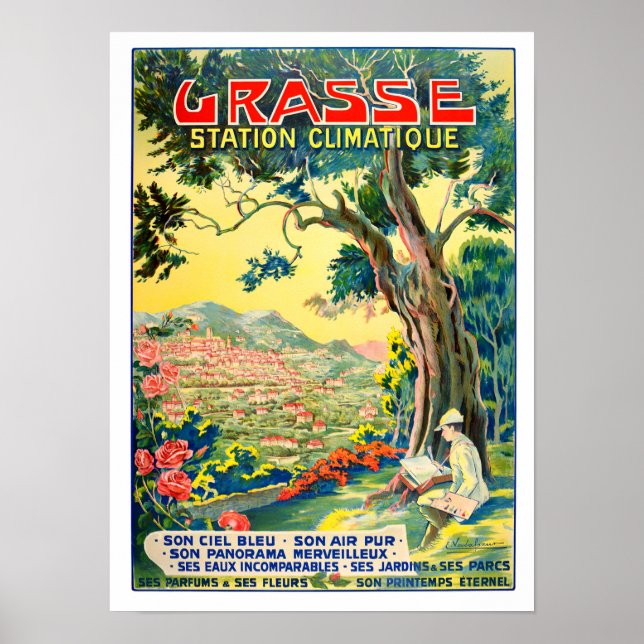 Grasse France Vintage Reise Poster (Vorne)