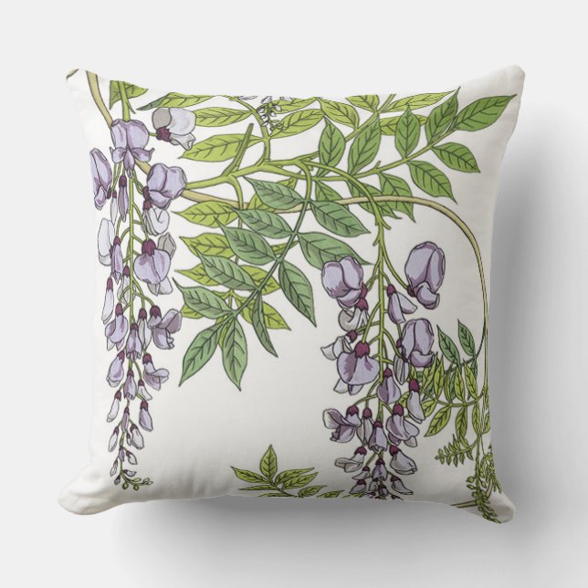Grassets Kunst Nouveau Glyzinien Kissen (Vorderseite)