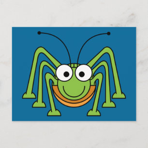 Grasshopper-Cartoon Postkarte