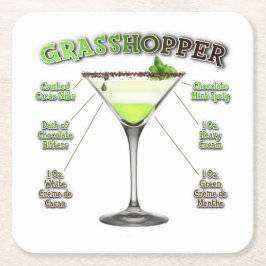 GRASSHOPPER Cocktail Ristorante da Valentino Rechteckiger Pappuntersetzer