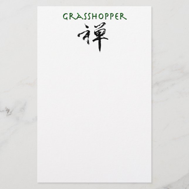Grasshopper mit dem Symbol "Zen" Briefpapier (Vorderseite)