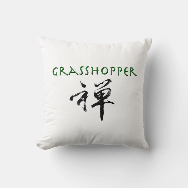 Grasshopper mit dem Symbol "Zen" Kissen (Vorderseite)