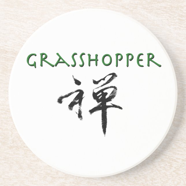 Grasshopper mit dem Symbol "Zen" Sandstein Untersetzer (Vorne)