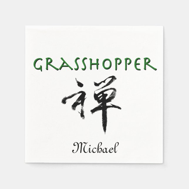 Grasshopper mit dem Symbol "Zen" Serviette (Vorderseite)