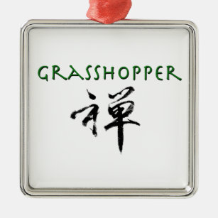Grasshopper mit dem Symbol "Zen" Silbernes Ornament