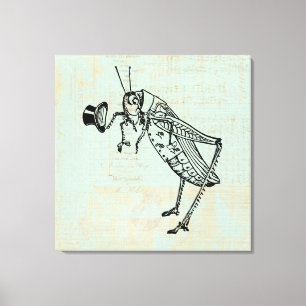 Grasshopper mit Top Hat Leinwanddruck