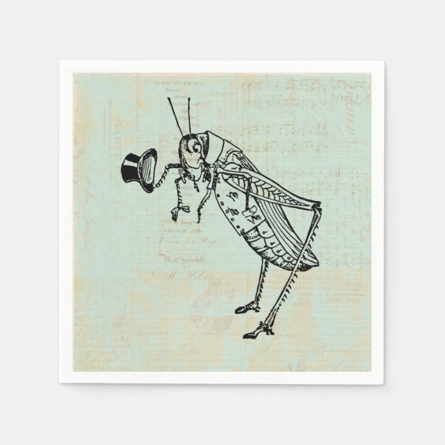 Grasshopper mit Top Hat Serviette (Vorderseite)