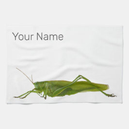 Grasshopper oder Retro-Insekt Geschirrtuch