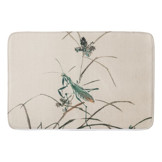 Grasshopper von Kōno Bairei Bath Mat Badematte (Vorderseite)
