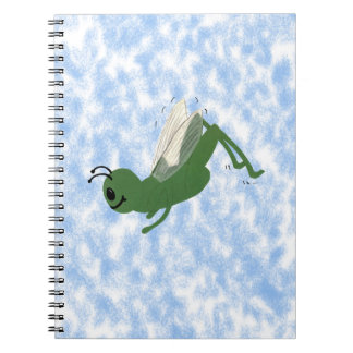 Grasshopper Whimsical Cartoon Art Notizblock