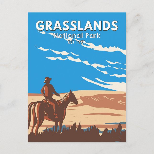 Grasslands National Park Canada Travel Art Vintag Postkarte (Vorderseite)