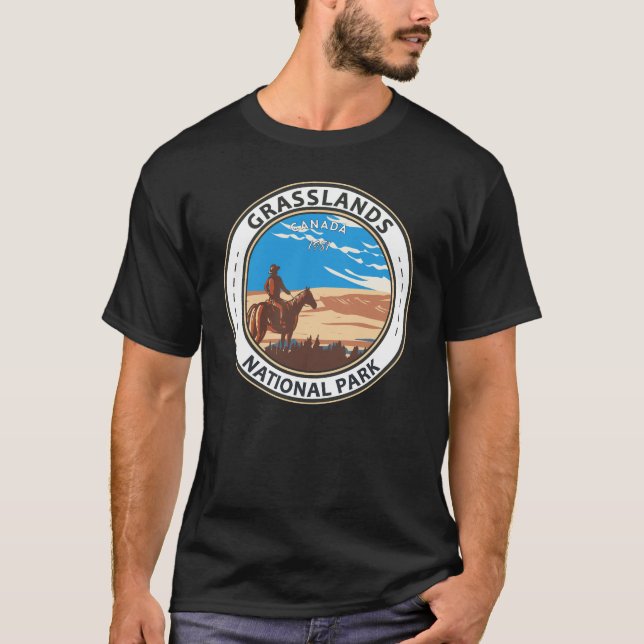 Grasslands National Park Canada Vintages Abzeichen T-Shirt (Vorderseite)