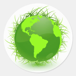 GRASSY GREEN PLANET RUNDER AUFKLEBER