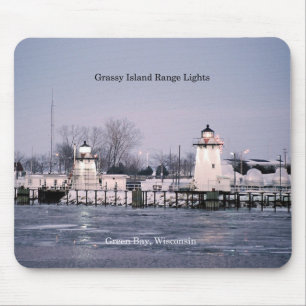 Grassy Island Range Lights Mousepad