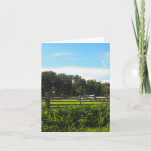Grassy Prairie-Zäune geklappte Grußkarte Karte