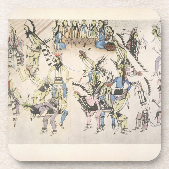 Grastanz (Tinte auf Papier) Untersetzer (Vorderseite)