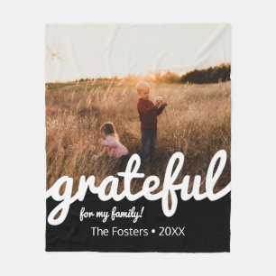 Gratea Black and White Script Custom Foto Fleecedecke