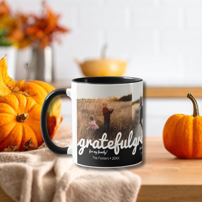 Gratea Black and White Script Custom Foto Tasse (Von Creator hochgeladen)