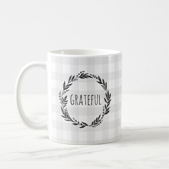 Grateath Graue Karo Pattern Kaffeetasse (Links)