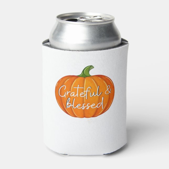 Grateful and Blessed - Pumpkin  Fall Thanksgiving  Dosenkühler (Kanne Vorderseite)