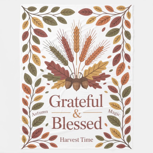 Grateful & blessed stylish Blanket New Home Fleecedecke (Vorderseite)