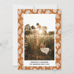 Grateful & Blessed Thanksgiving Carte photo de fam
