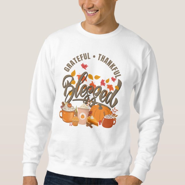 GRATEFUL DANKFUL BLAESSETER Erntedank Sweatshirt (Vorderseite)