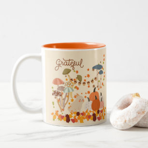 Grateful Fall Bunny Zweifarbige Tasse