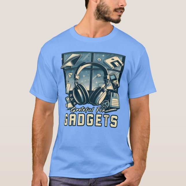Grateful For Gadgets Nostalgia Funhanksgiving IT f T-Shirt (Vorderseite)