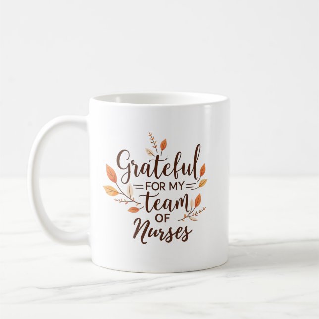 Grateful for My Team Personalized Nurse Kaffeetasse (Links)