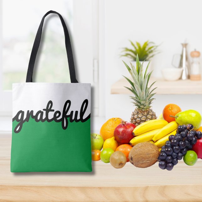Grateful Green Schwarz-weiß Color Block Tasche (Von Creator hochgeladen)