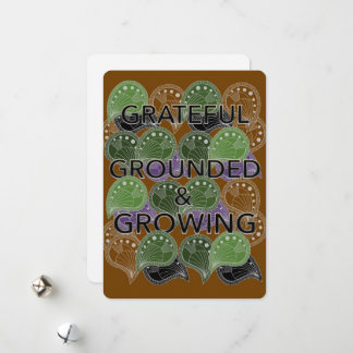 Grateful Grounded Growing – Modern Geo Art Card Feiertagskarte