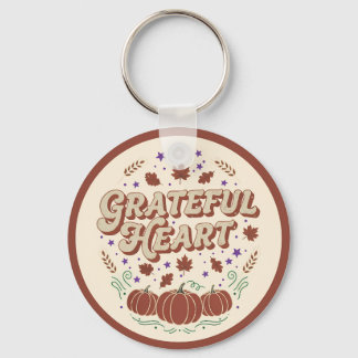 Grateful Heart Autumn Pumpkin Design Schlüsselanhänger