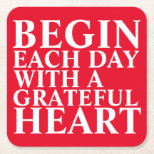 Grateful Heart Graphic Typografy Untersetzer