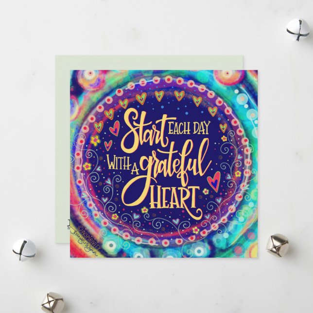 "Grateful Heart" Inspirivity Flat Card Feiertagskarte (Vorderseite/Rückseite Beispiel)
