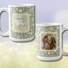 Grateful Heart Joyful Life Foto-Tasse Kaffeetasse