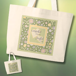 Grateful Heart Joyful Life Personalized Tote Bag  Jumbo Stoffbeutel
