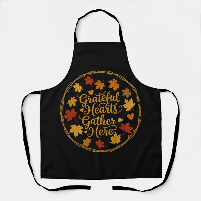 Grateful Hearts Gather Here Apron Schürze (Vorderseite)