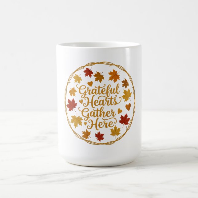 Grateful Hearts Gather Here Coffee Mug Kaffeetasse (Mittel)