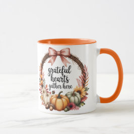 Grateful hearts gather here tasse